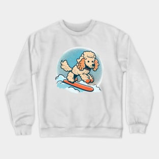 Plant a Tree with Every Wear - Poodle Snowboarding Design Crewneck Sweatshirt